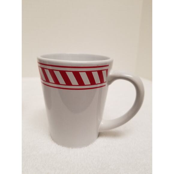 DesignPac Gifts LLC White Mug Red Stripe Design 10oz - Picture 2 of 10